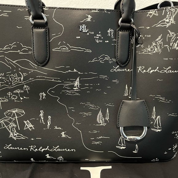 Ralph Lauren Black Resort 21 Toile Tote - Picture 4 of 14
